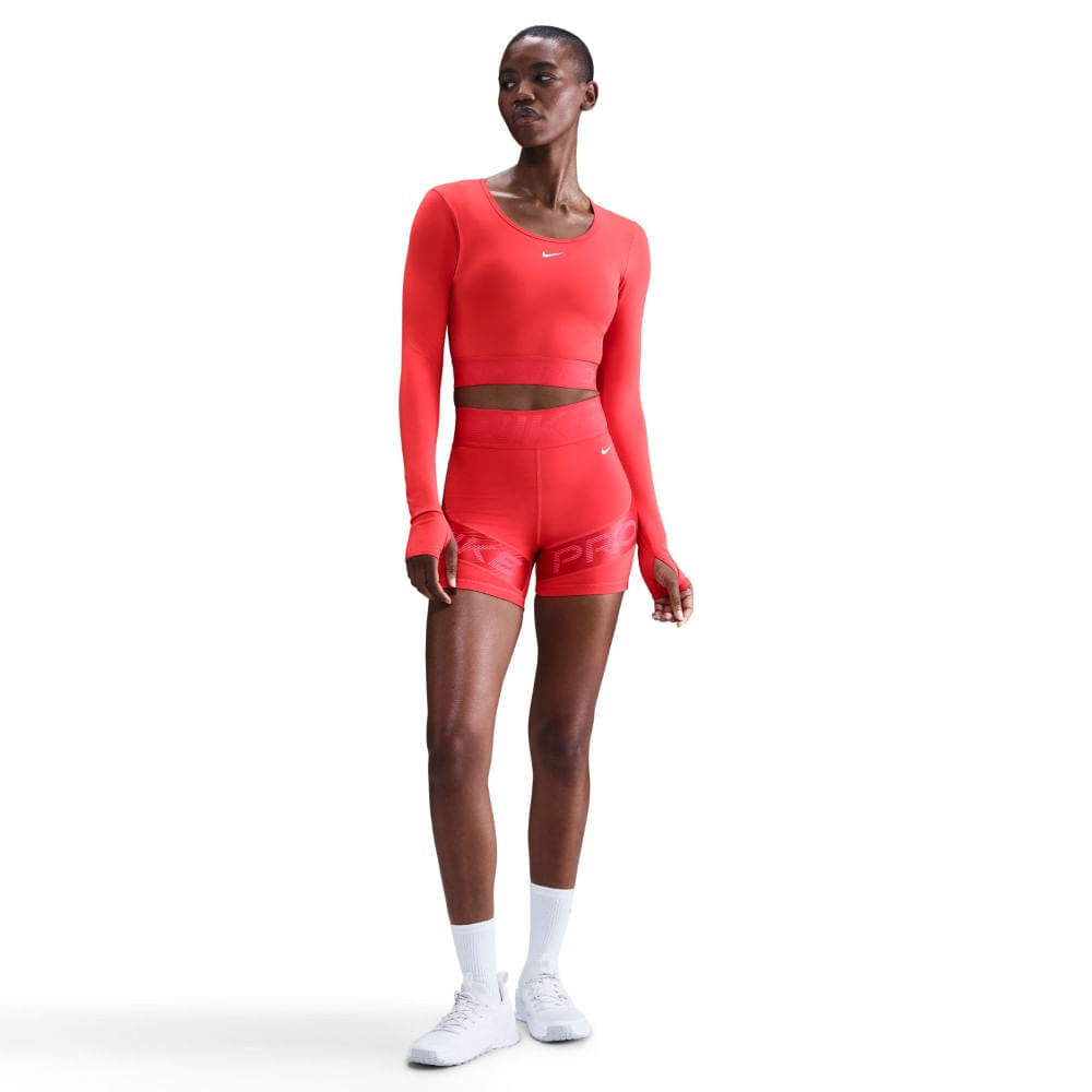 Nike W Np Df Sculpt Hr 5In Srt Gg Licra rojo de mujer para entrenamiento