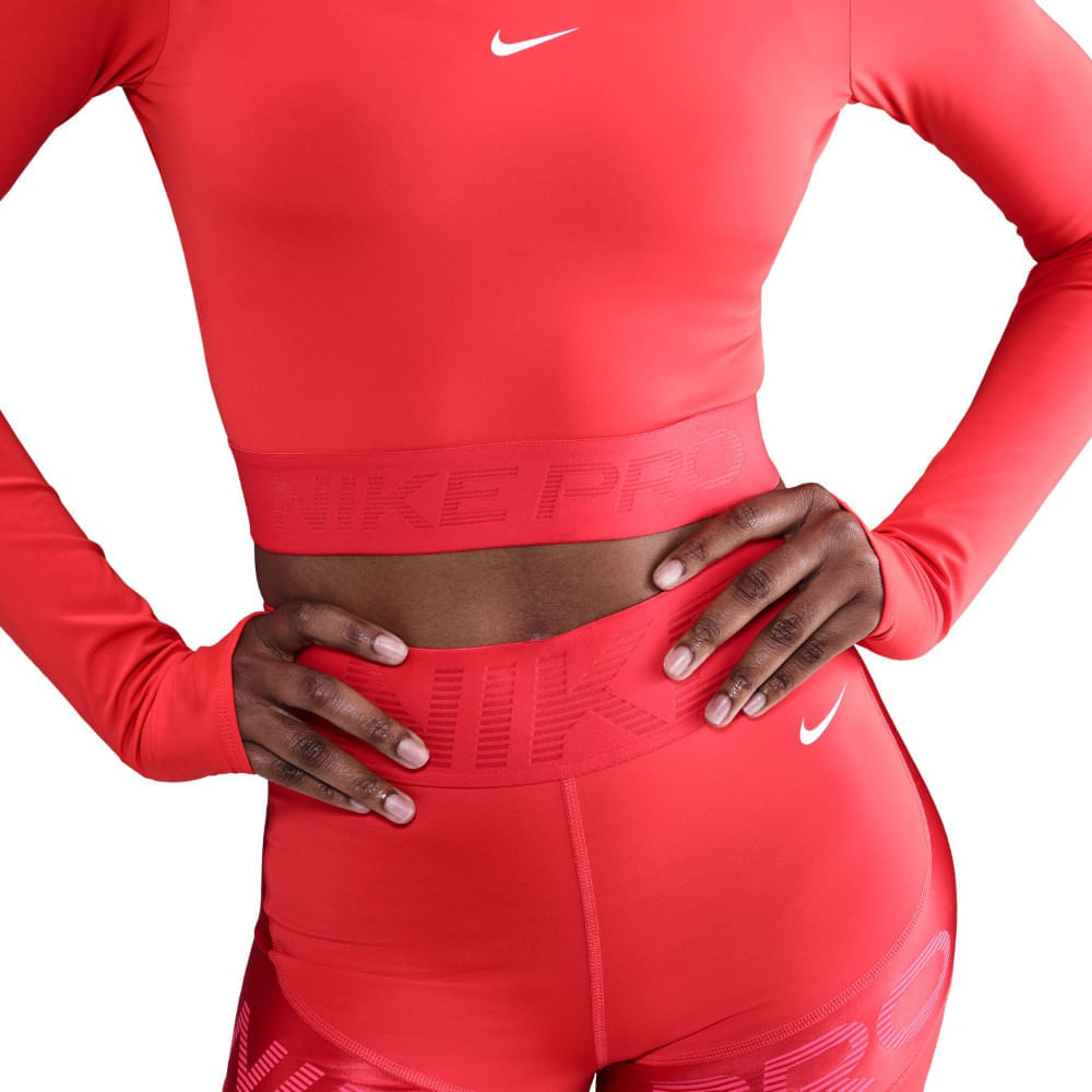 Nike W Np Df Sculpt Hr 5In Srt Gg Licra rojo de mujer para entrenamiento