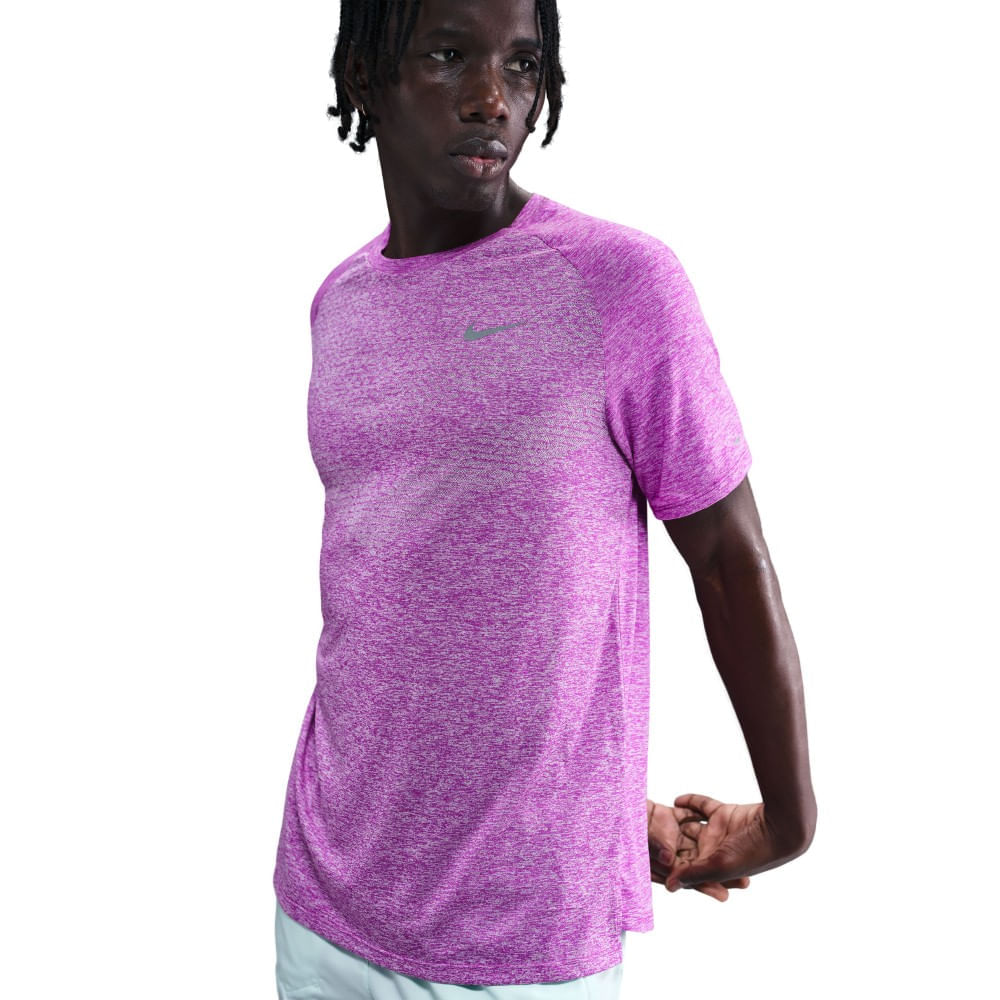 Nike M Nk Dfadv Stride Ss Top Camiseta Manga Corta morado de hombre para correr