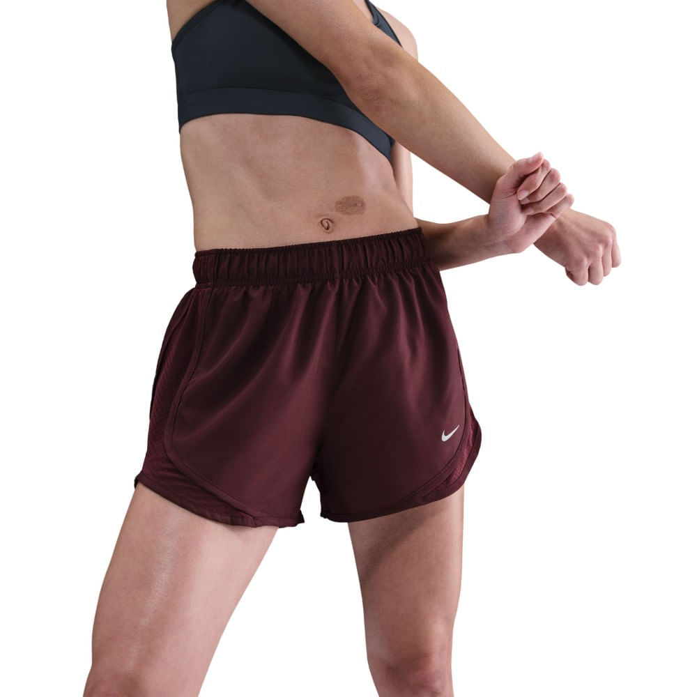 Nike W Nk Tempo Nvlt Df Mr 3 Short Pantaloneta rojo de mujer para correr