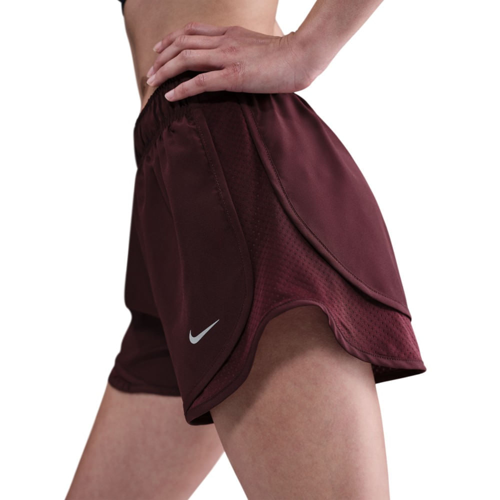 Nike W Nk Tempo Nvlt Df Mr 3 Short Pantaloneta rojo de mujer para correr