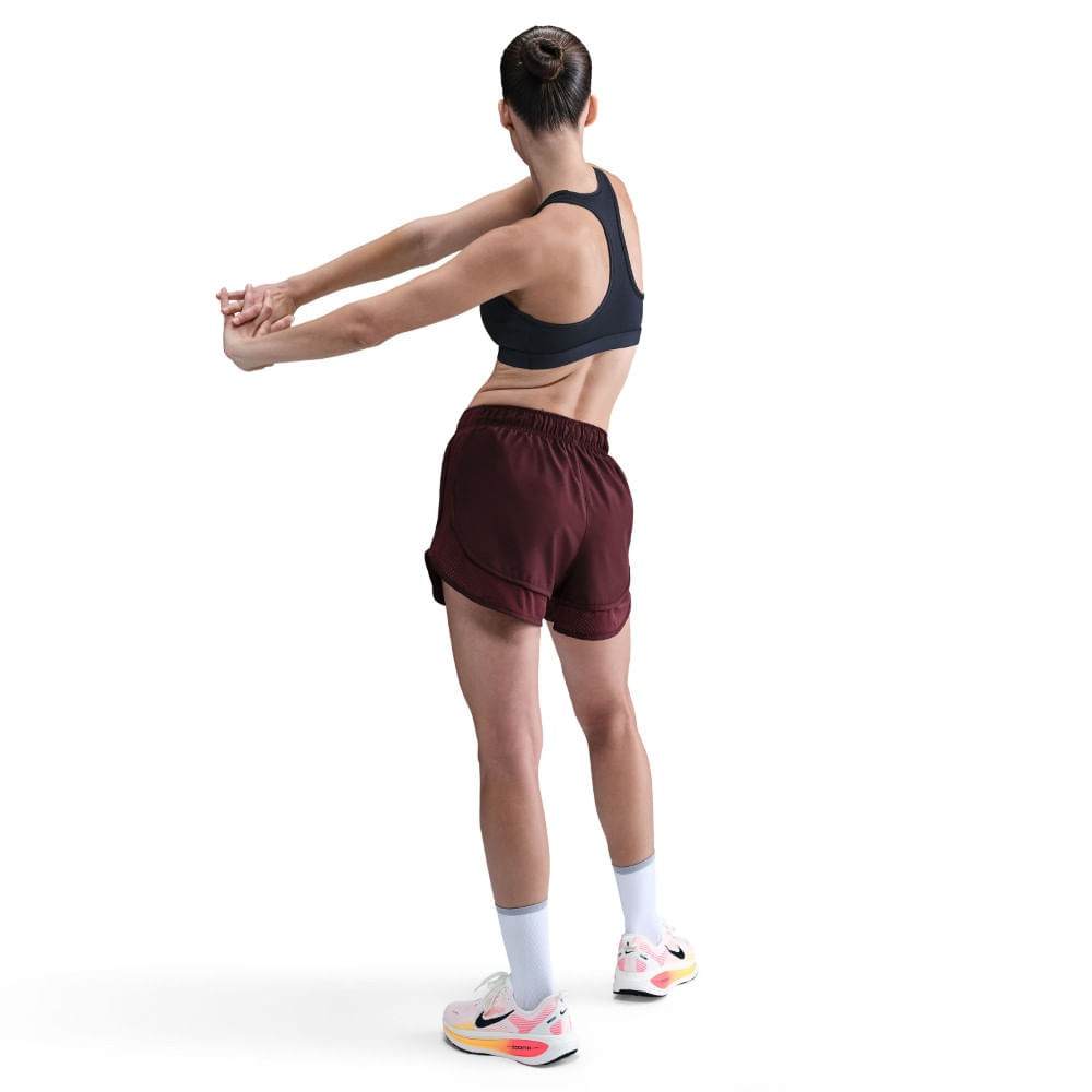 Nike W Nk Tempo Nvlt Df Mr 3 Short Pantaloneta rojo de mujer para correr
