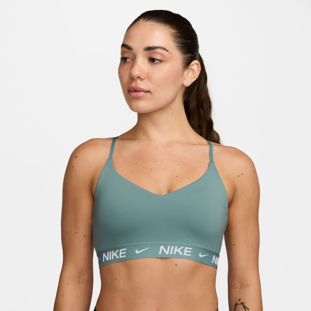 Nike W Nk Df Indy Lgt Spt Bra Top verde de mujer para entrenamiento