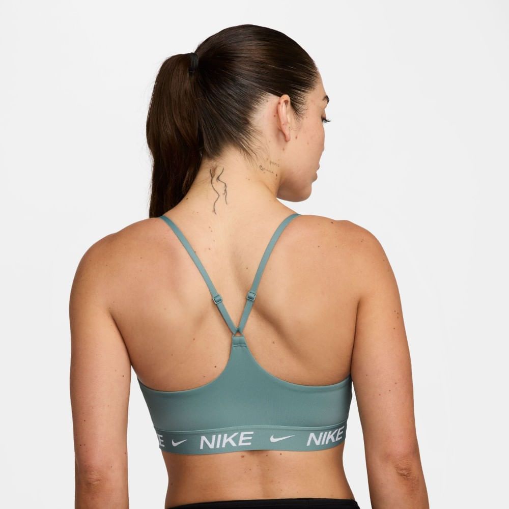 Nike W Nk Df Indy Lgt Spt Bra Top verde de mujer para entrenamiento