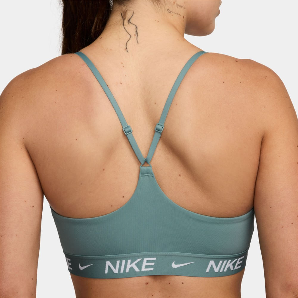 Nike W Nk Df Indy Lgt Spt Bra Top verde de mujer para entrenamiento