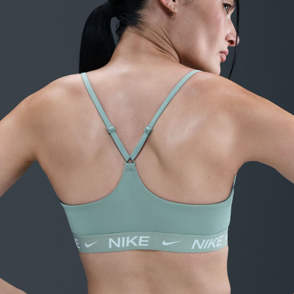 Nike W Nk Df Indy Lgt Spt Bra Top verde de mujer para entrenamiento