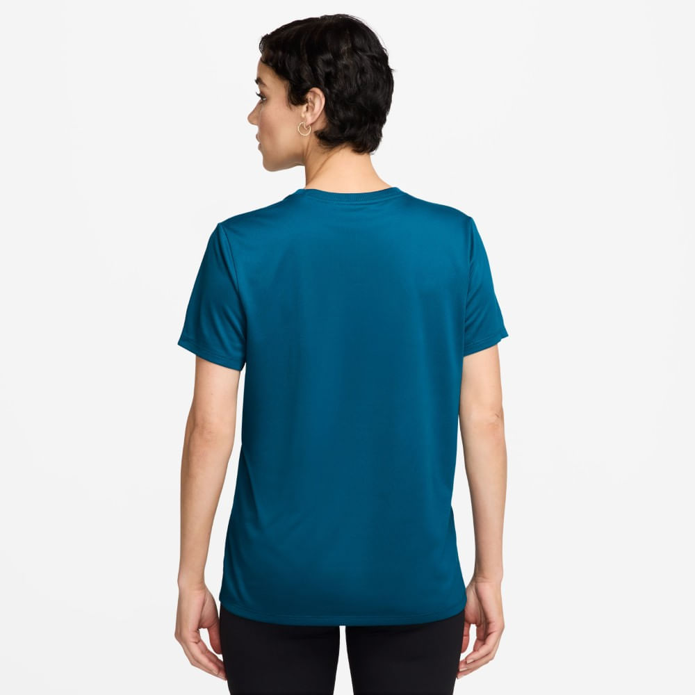 Nike W Nk Df Rlgd Ss Tee Camiseta Manga Corta azul de mujer para entrenamiento