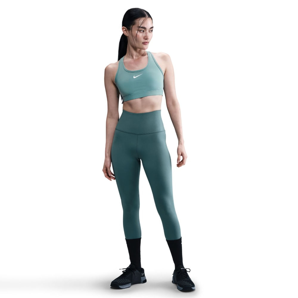 Nike W Nk Swsh Med Spt Bra Top verde de mujer para entrenamiento