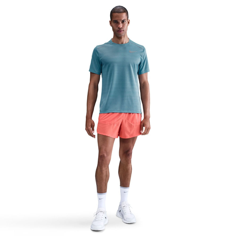 Nike M Nk Df Miler Top Ss Camiseta Manga Corta azul de hombre para correr