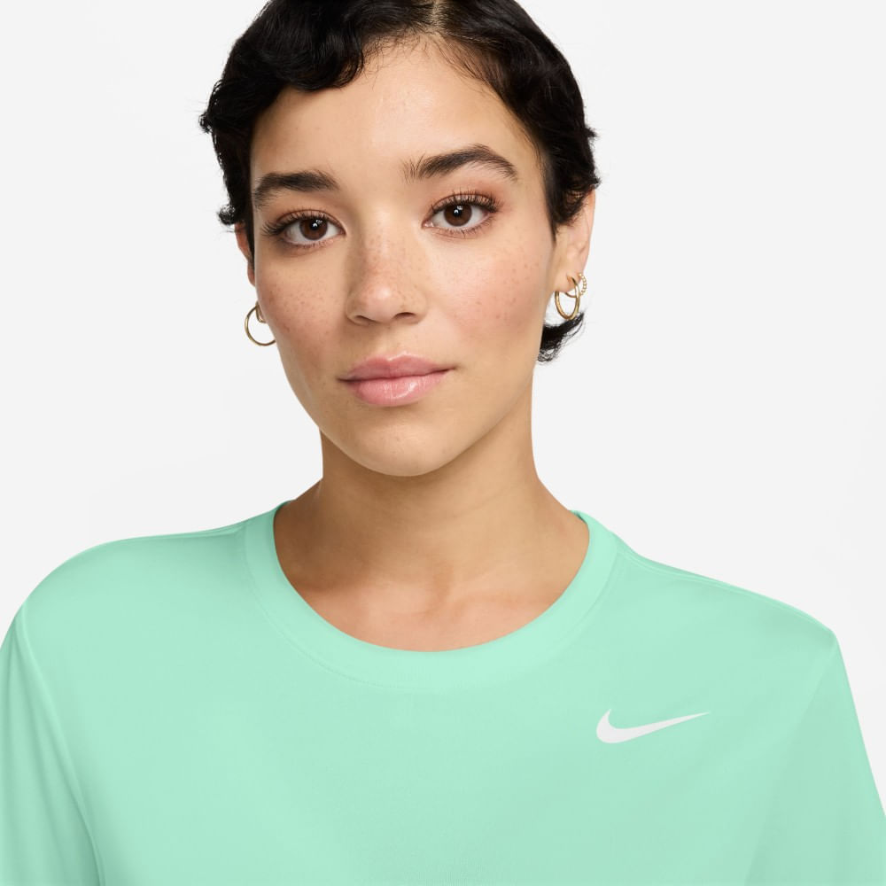 Nike W Nk Df Rlgd Ss Tee Camiseta Manga Corta verde de mujer para entrenamiento