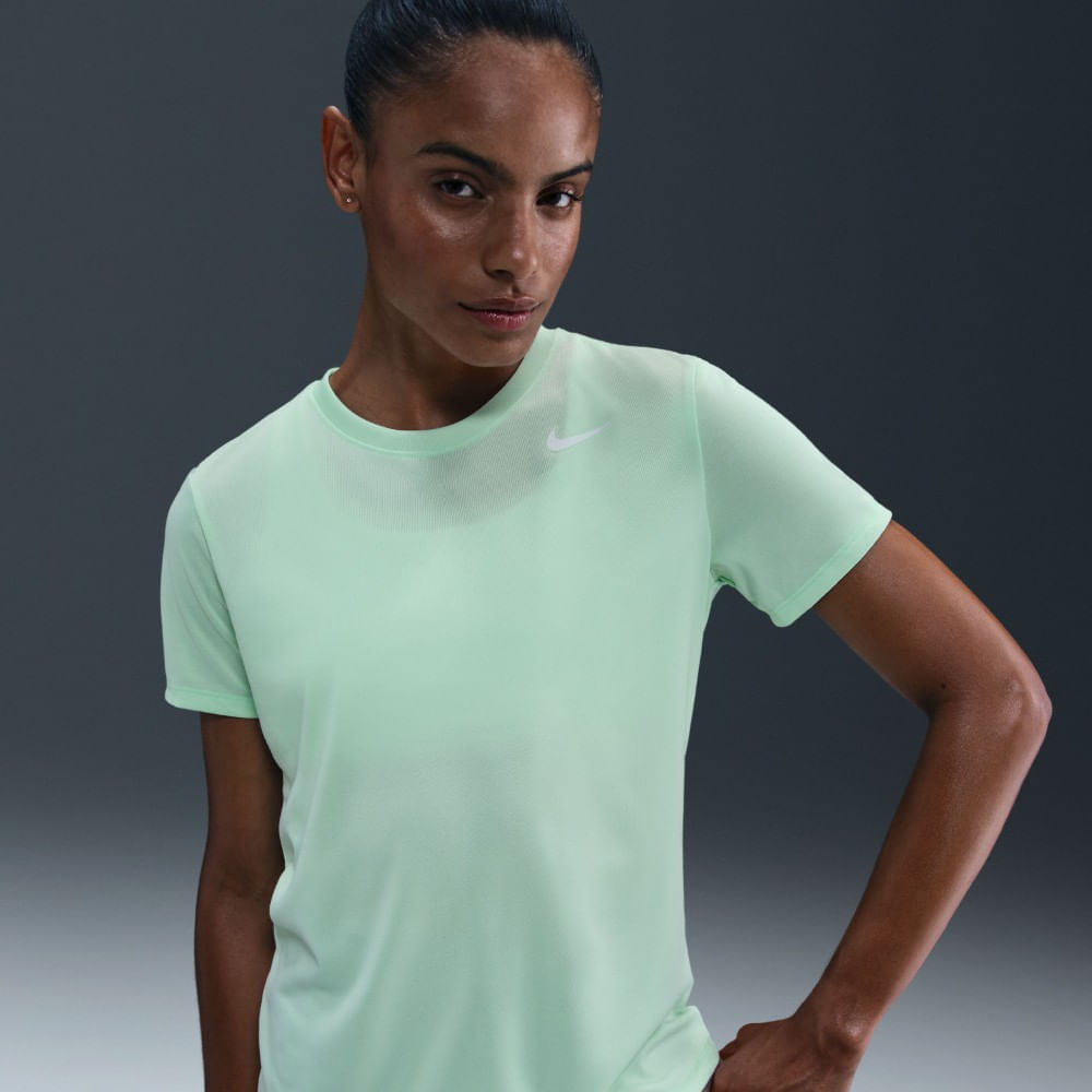 Nike W Nk Df Rlgd Ss Tee Camiseta Manga Corta verde de mujer para entrenamiento