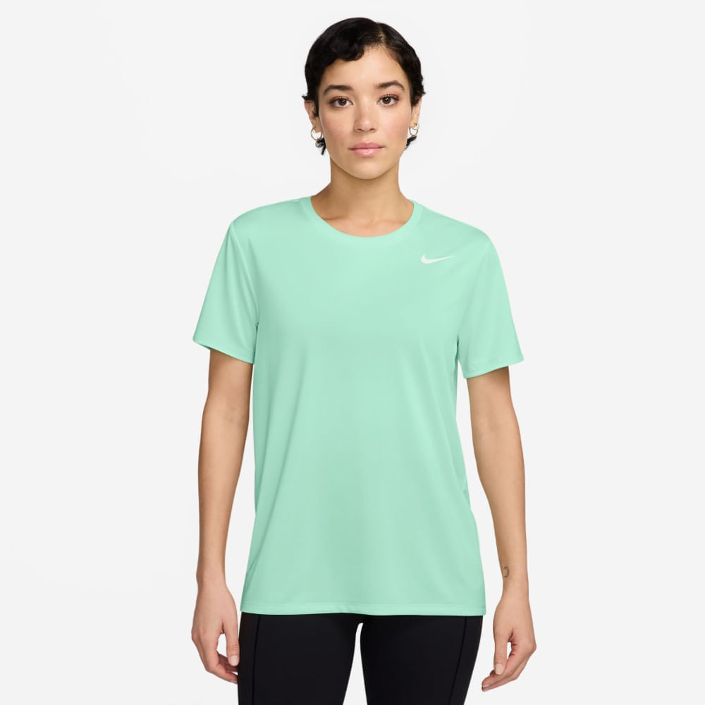 Nike W Nk Df Rlgd Ss Tee Camiseta Manga Corta verde de mujer para entrenamiento