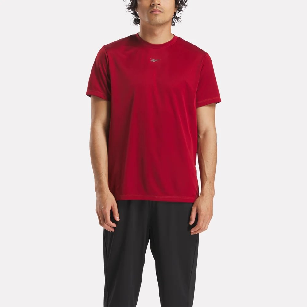 Reebok Id Train Ss Tech Tee Camiseta Manga Corta rojo de hombre para entrenamiento