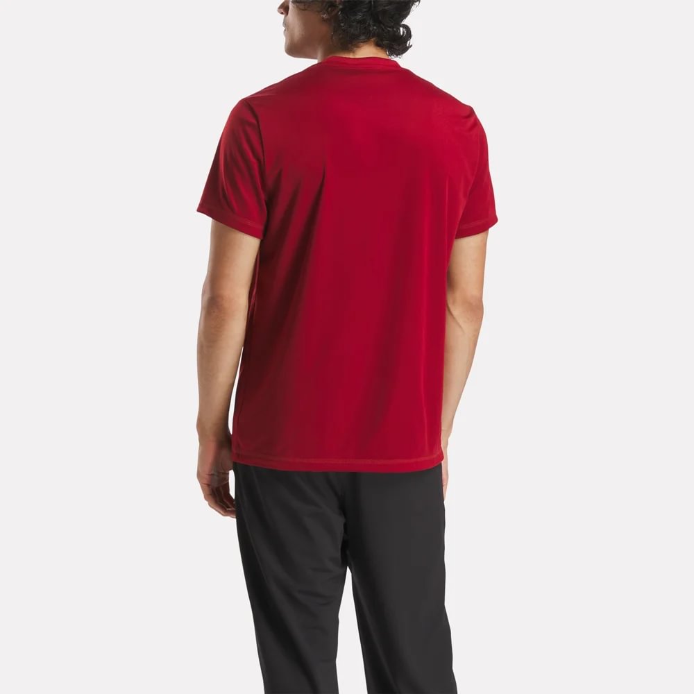 Reebok Id Train Ss Tech Tee Camiseta Manga Corta rojo de hombre para entrenamiento