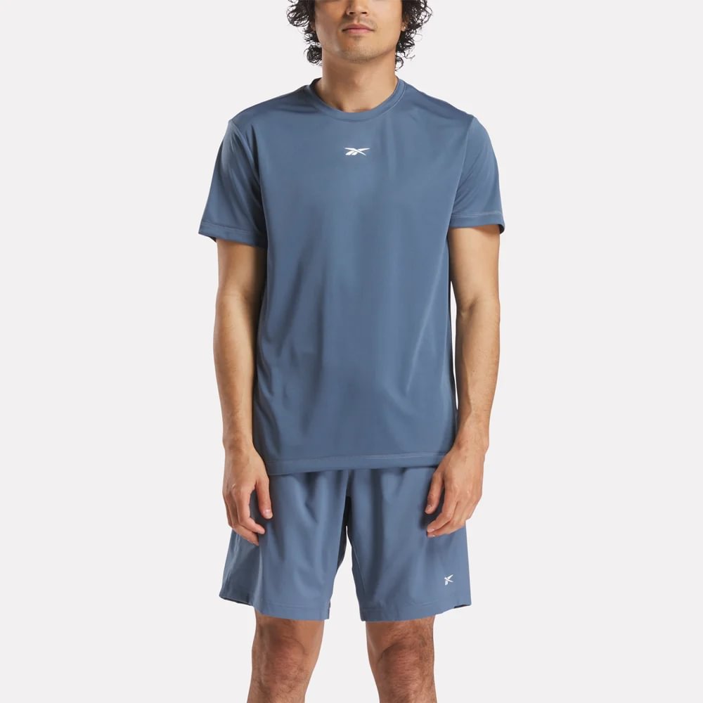 Reebok Id Train Ss Tech Tee Camiseta Manga Corta gris de hombre para entrenamiento