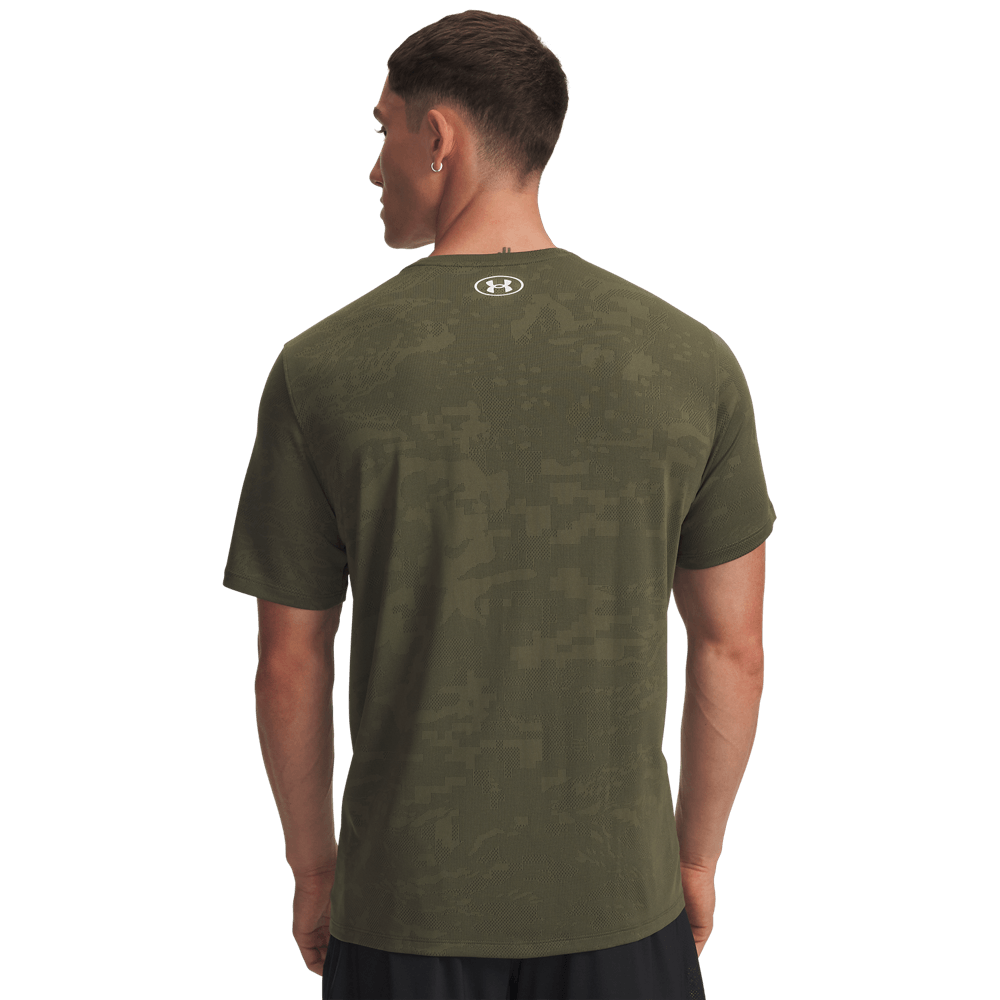 UA Tech Vent Jacquard Ss Camiseta Manga Corta verde de hombre para entrenamiento