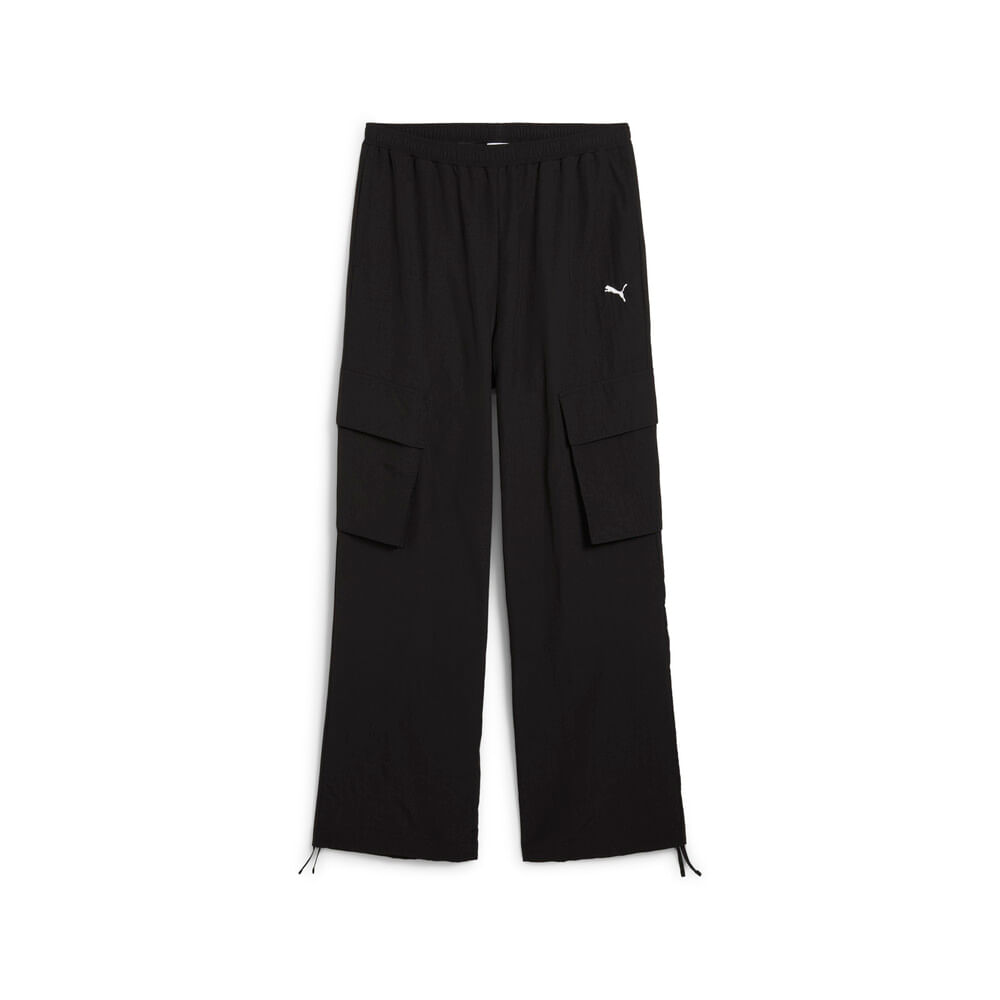 Puma Wardrobe Ess Relaxed Woven Cargo Pants O Pantalón negro de mujer lifestyle