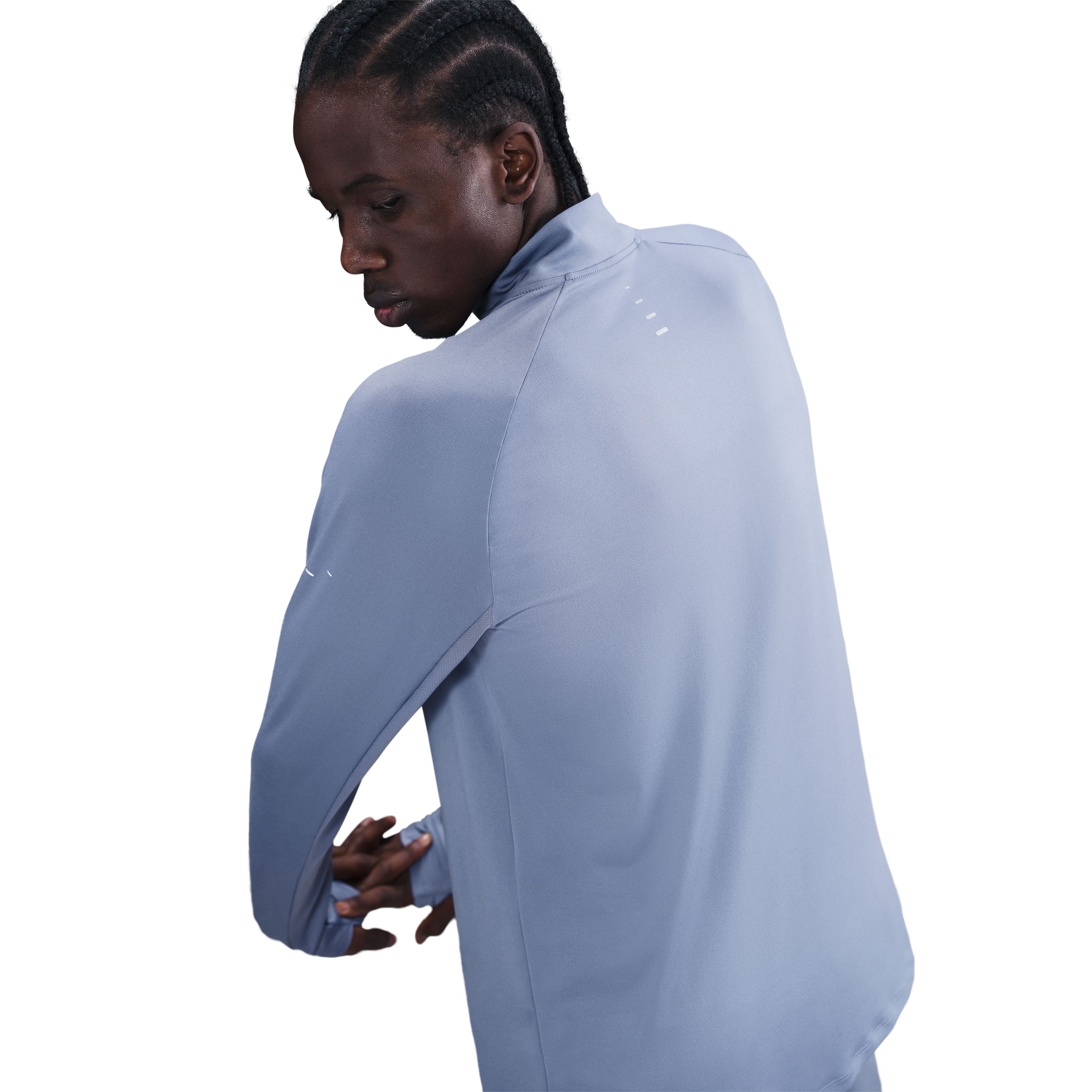 Nike M Nk Df Stride Hz Midlayer Camiseta Manga Larga azul de hombre para correr