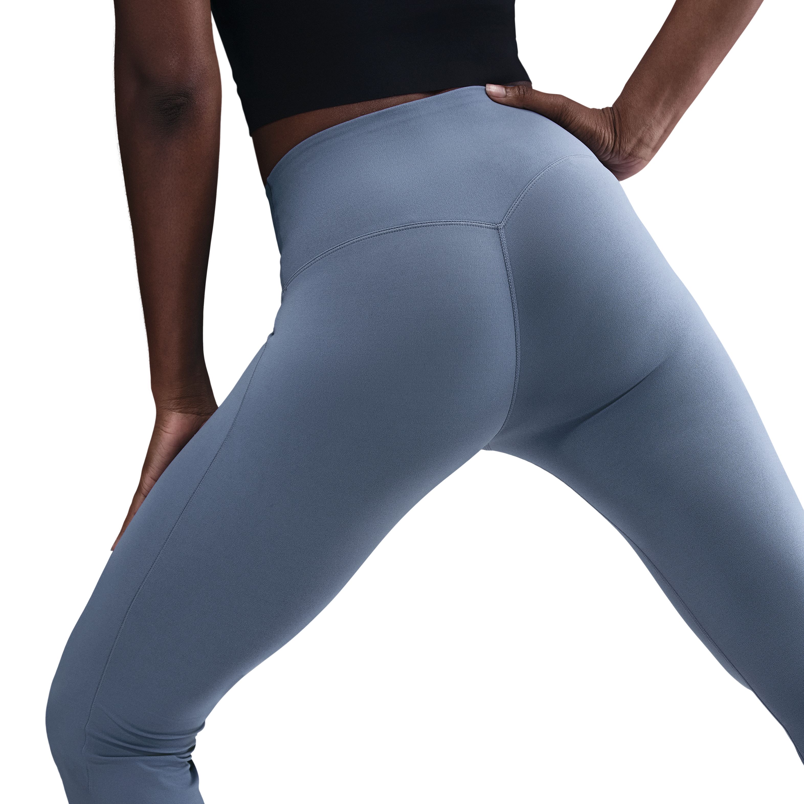 Nike W Nk Df Zenvy Hr Flare Pantalón azul de mujer para entrenamiento