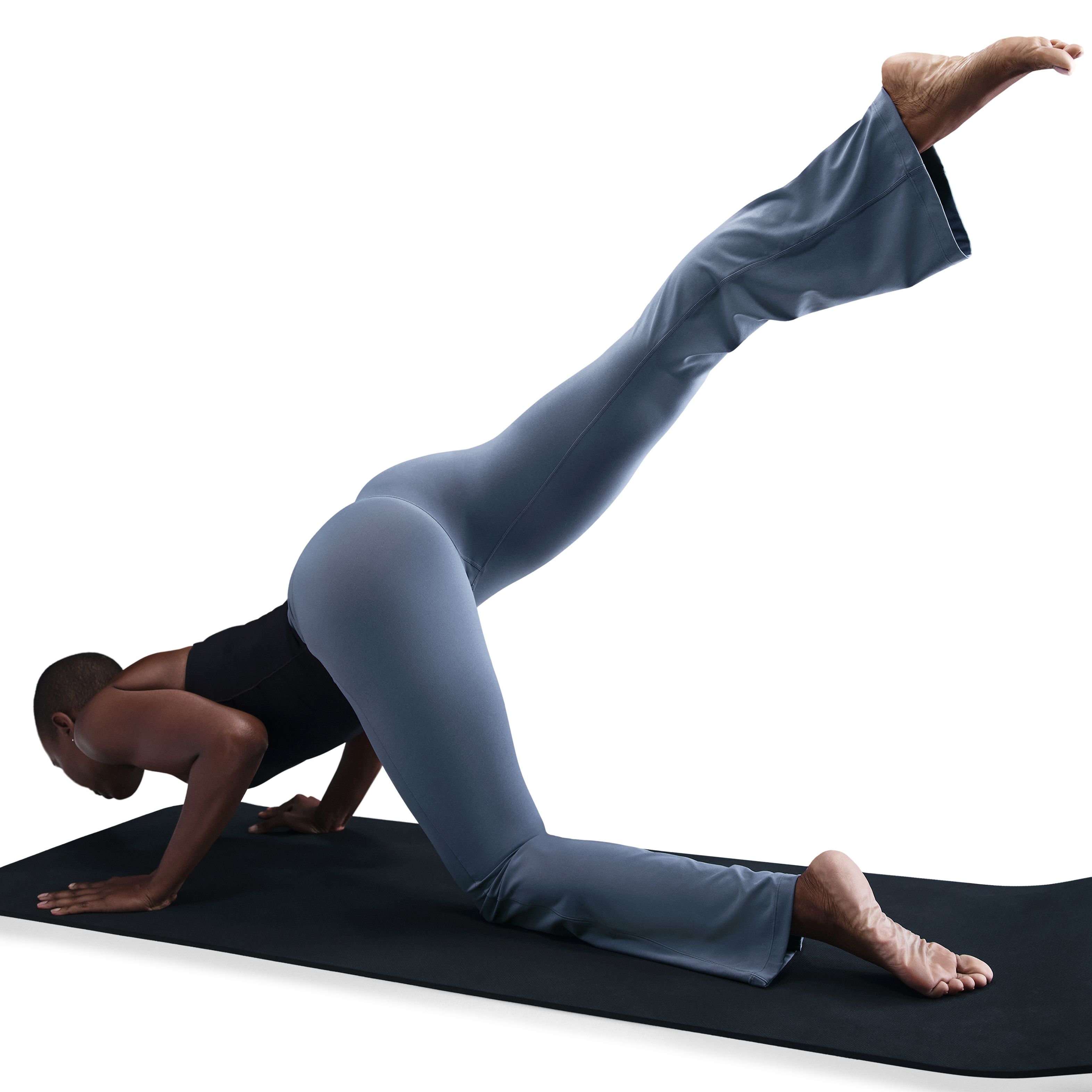 Nike W Nk Df Zenvy Hr Flare Pantalón azul de mujer para entrenamiento