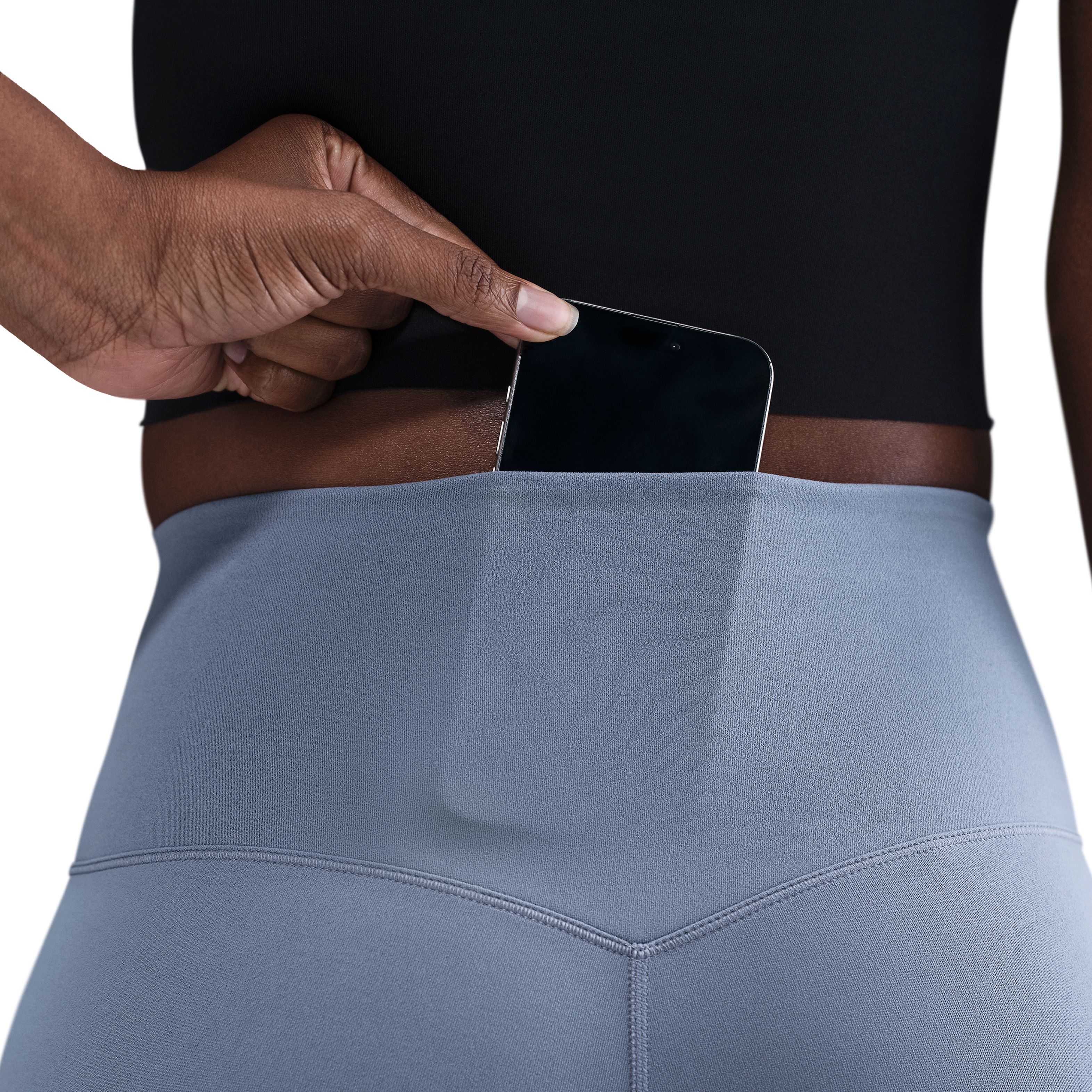 Nike W Nk Df Zenvy Hr Flare Pantalón azul de mujer para entrenamiento