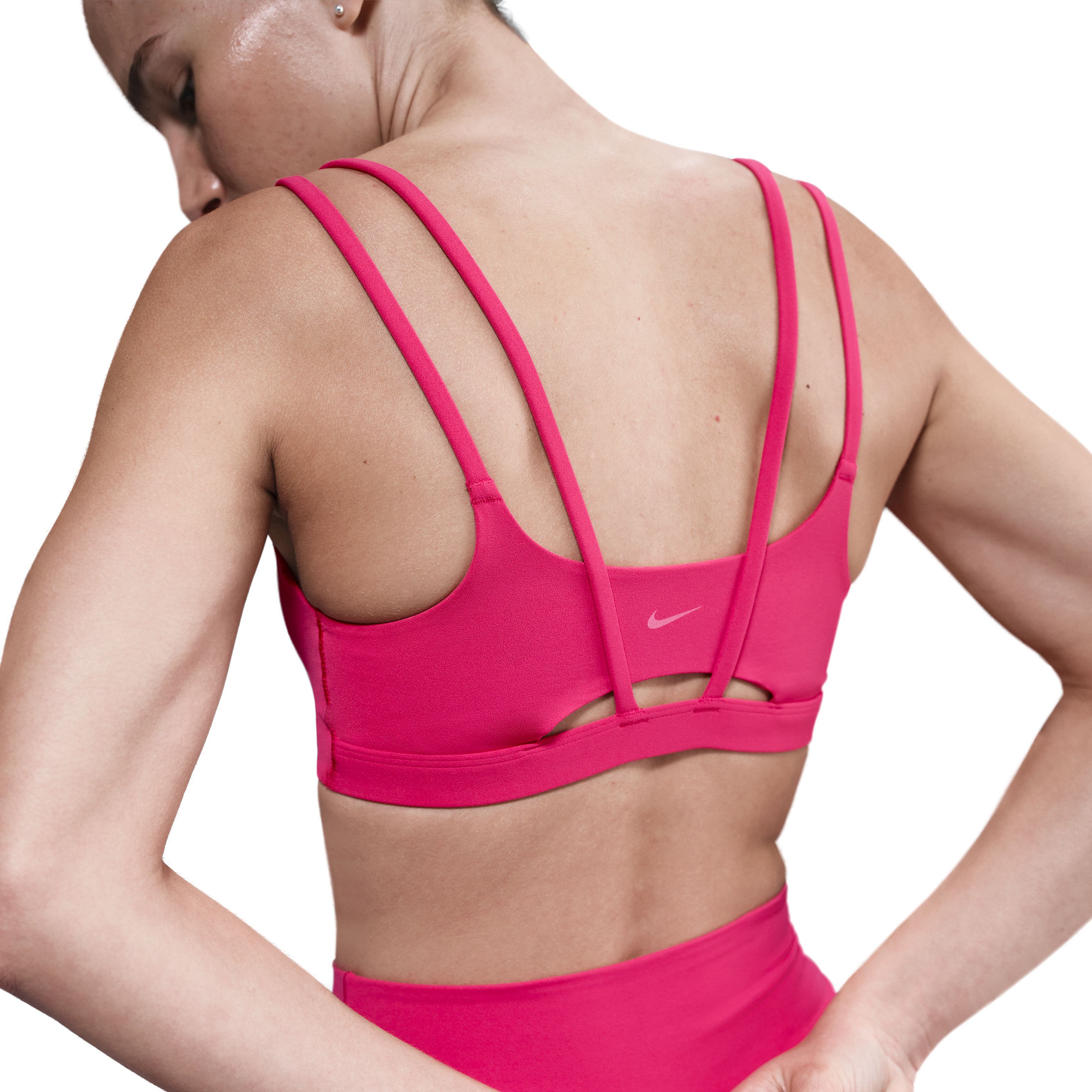 Nike W Nk Df Alate Trace Bra Top rosado de mujer para entrenamiento