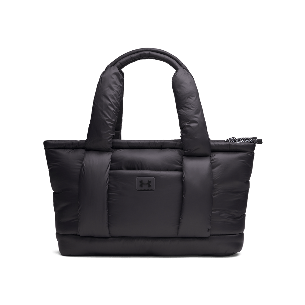 UA Studio Puffer Tote Bolso negro de mujer lifestyle