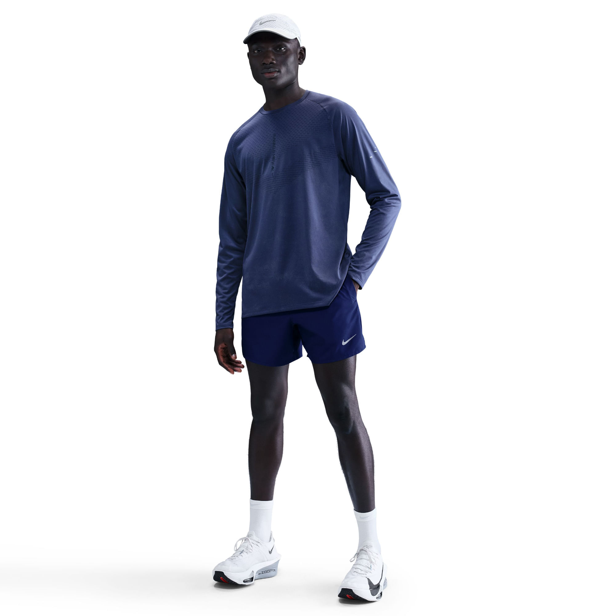 Nike M Nk Df Challenger 5Bf Short Pantaloneta azul de hombre para correr