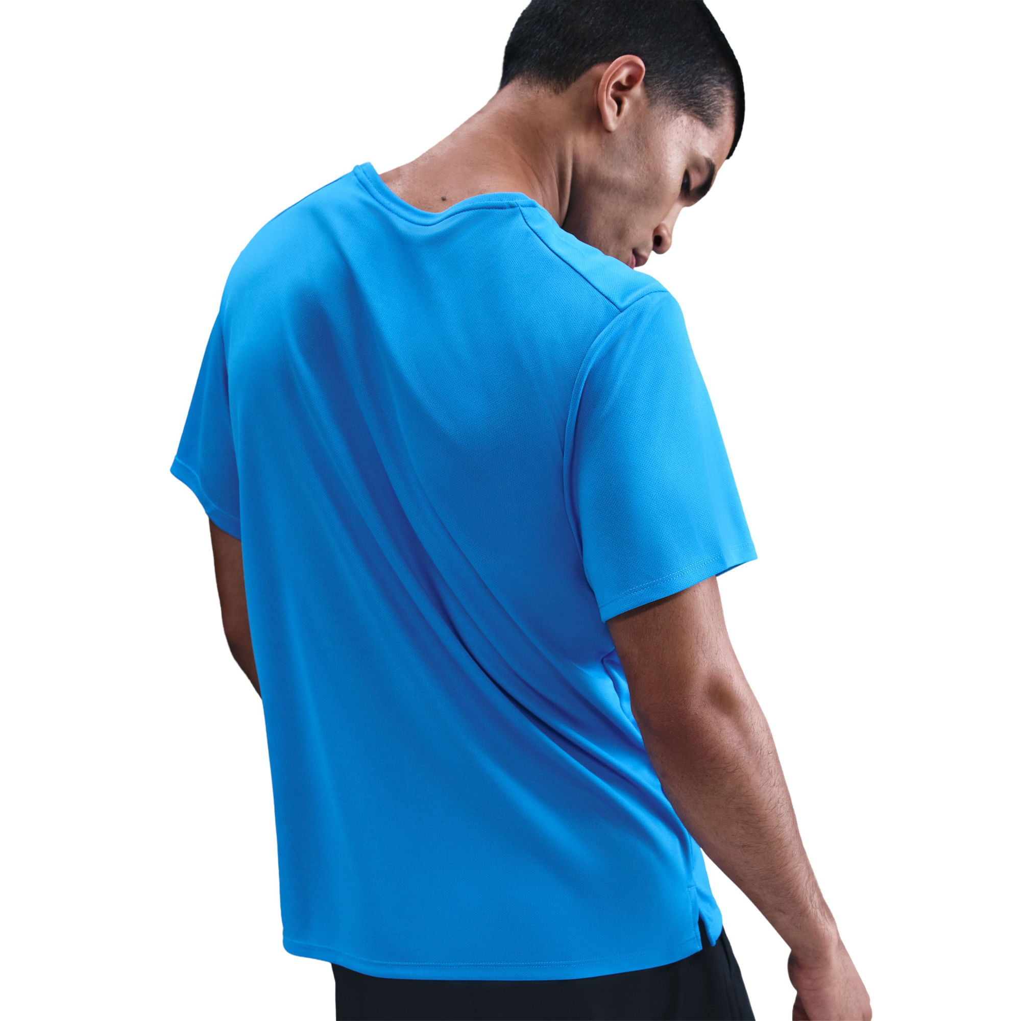Nike M Nk Df Uv Miler Ss Camiseta Manga Corta azul de hombre para correr