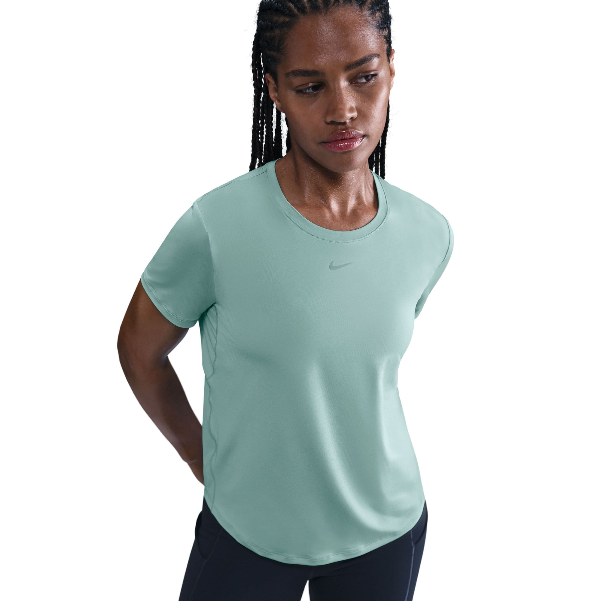Nike W Nk One Classic Df Ss Top Camiseta Manga Corta azul de mujer para entrenamiento