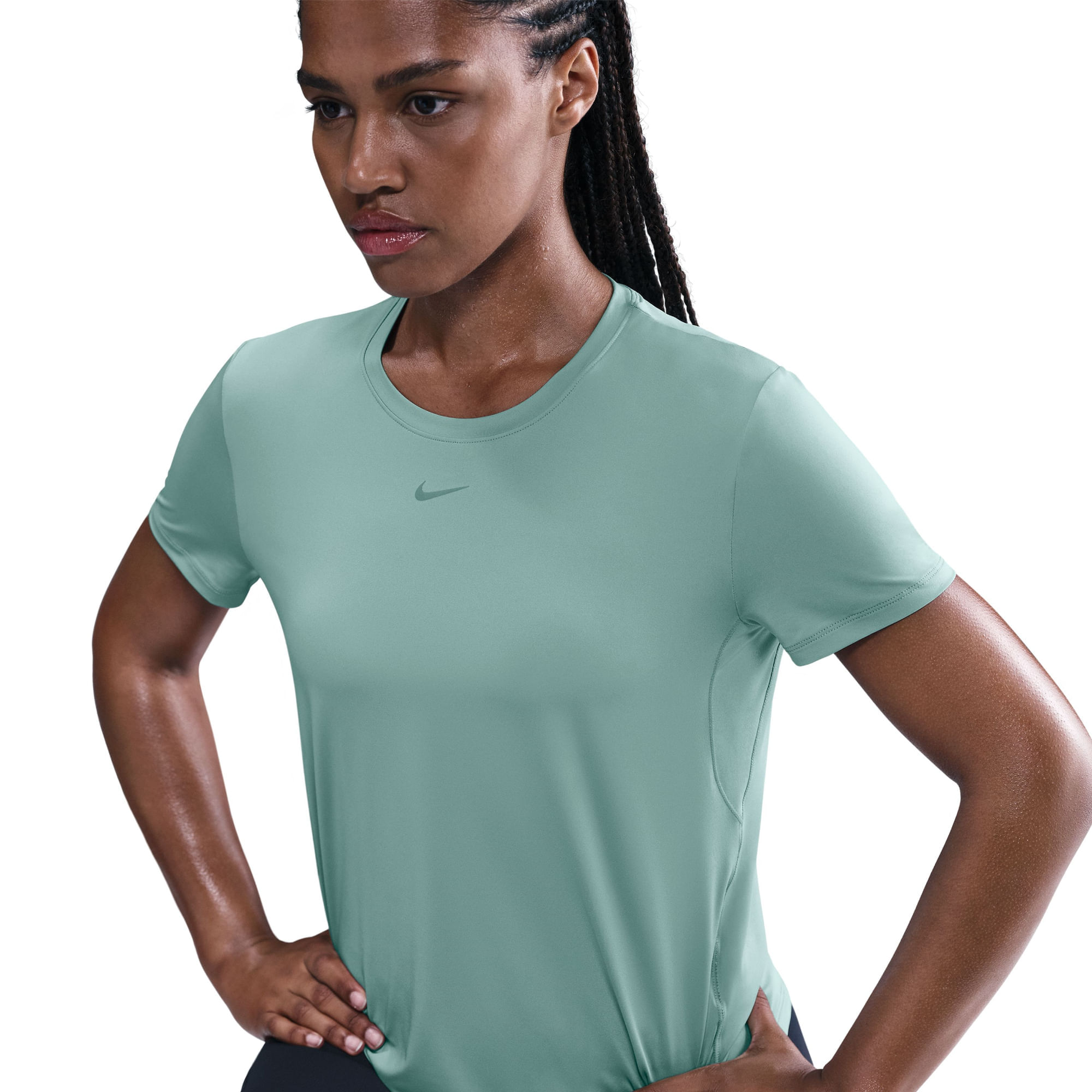 Nike W Nk One Classic Df Ss Top Camiseta Manga Corta azul de mujer para entrenamiento