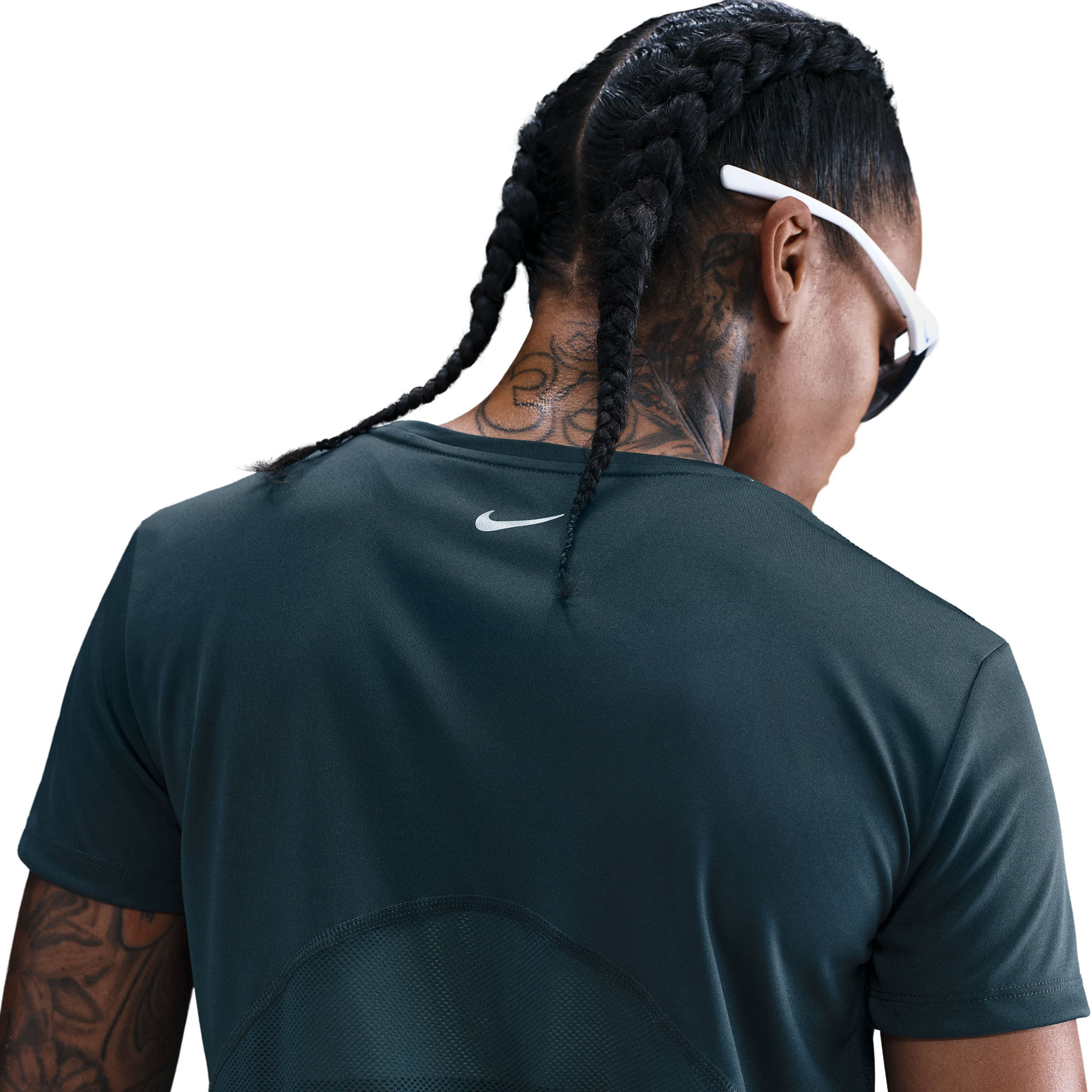 Nike W Nk Miler Top Ss Camiseta Manga Corta azul de mujer para correr