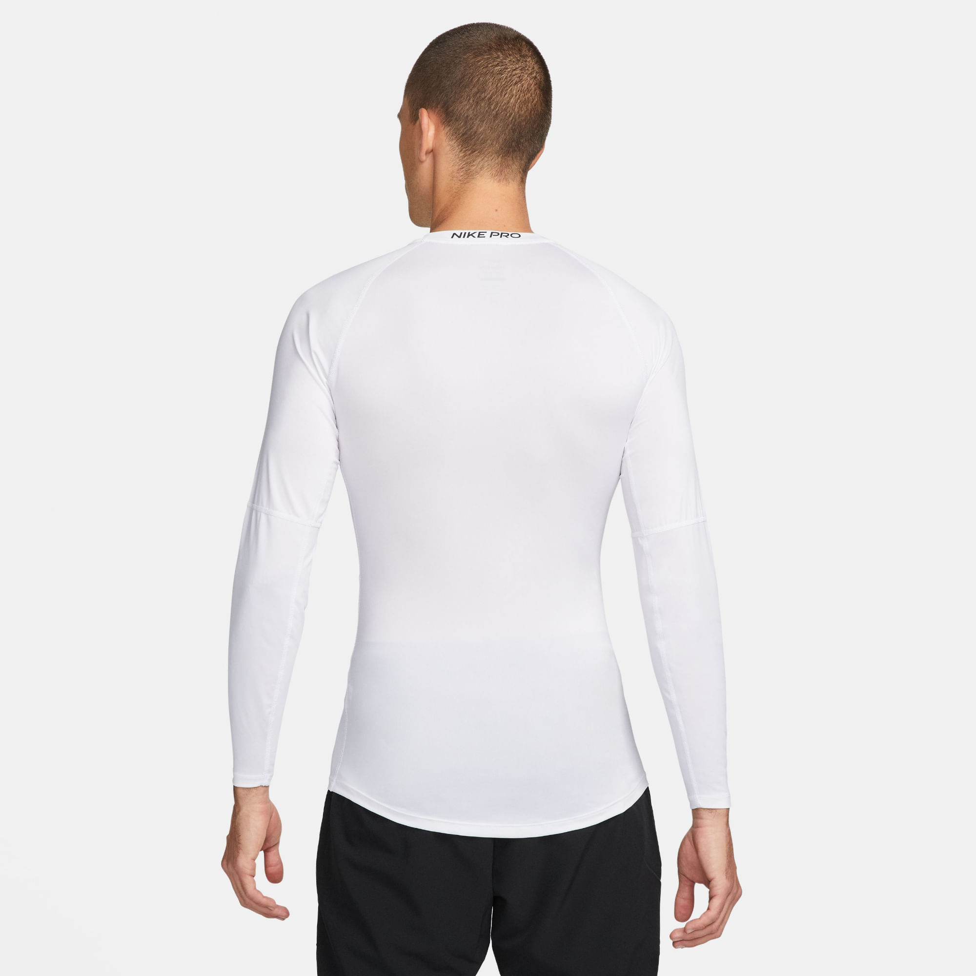 Nike M Np Df Tight Top Ls Camiseta Manga Larga blanco de hombre para entrenamiento