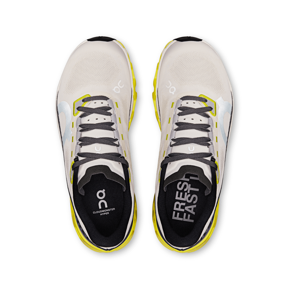 On Cloudmonster Hyper Tenis blanco de mujer para correr