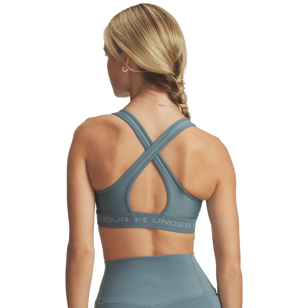 UA Ssback Mid Bra Top azul de mujer para entrenamiento