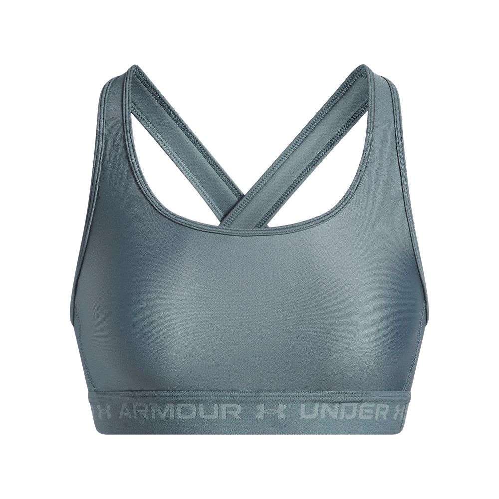 UA Ssback Mid Bra Top azul de mujer para entrenamiento