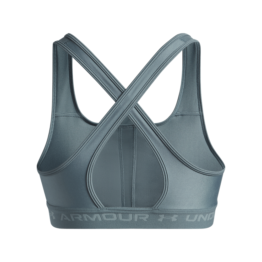 UA Ssback Mid Bra Top azul de mujer para entrenamiento