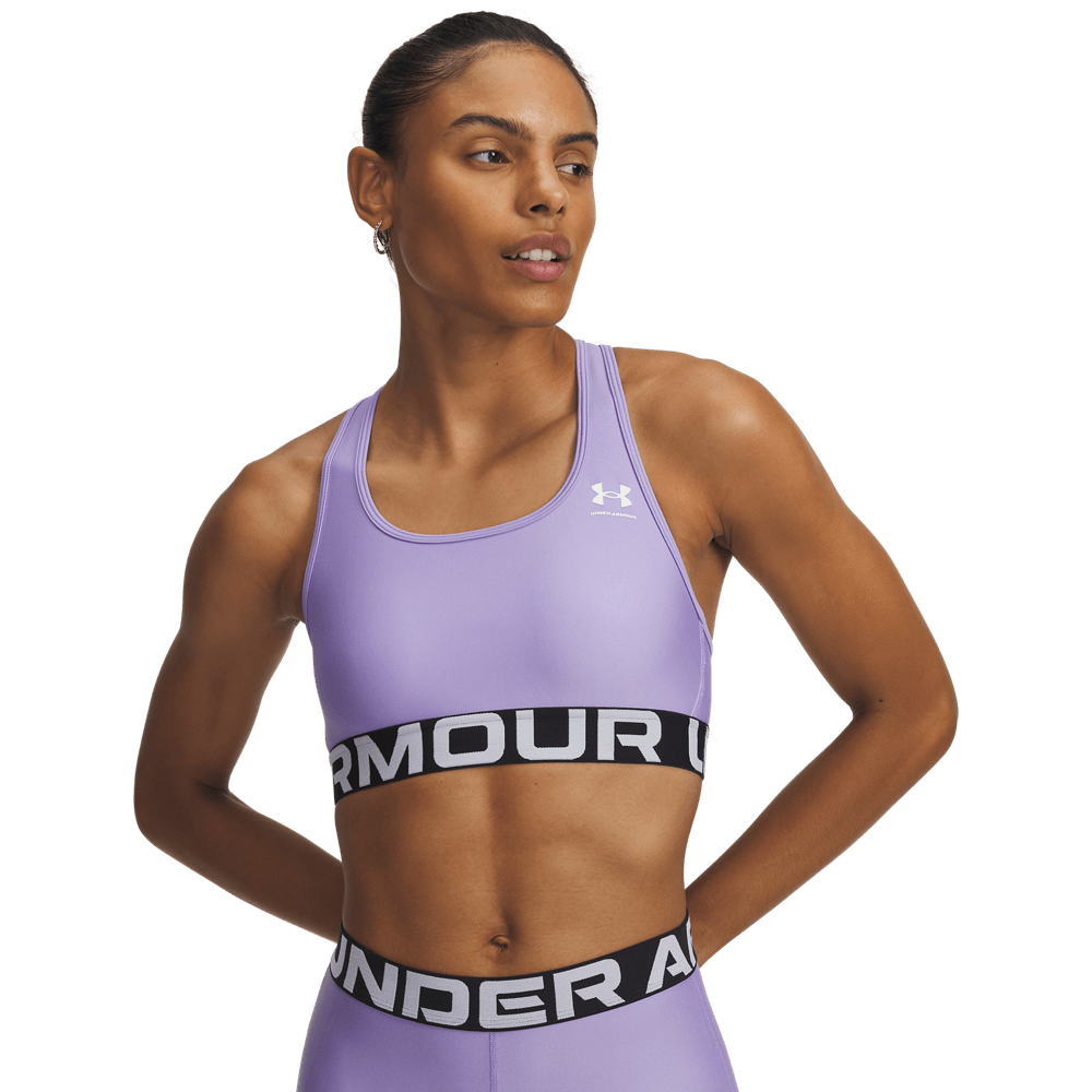 UA Hg Mid Branded Top morado de mujer para entrenamiento