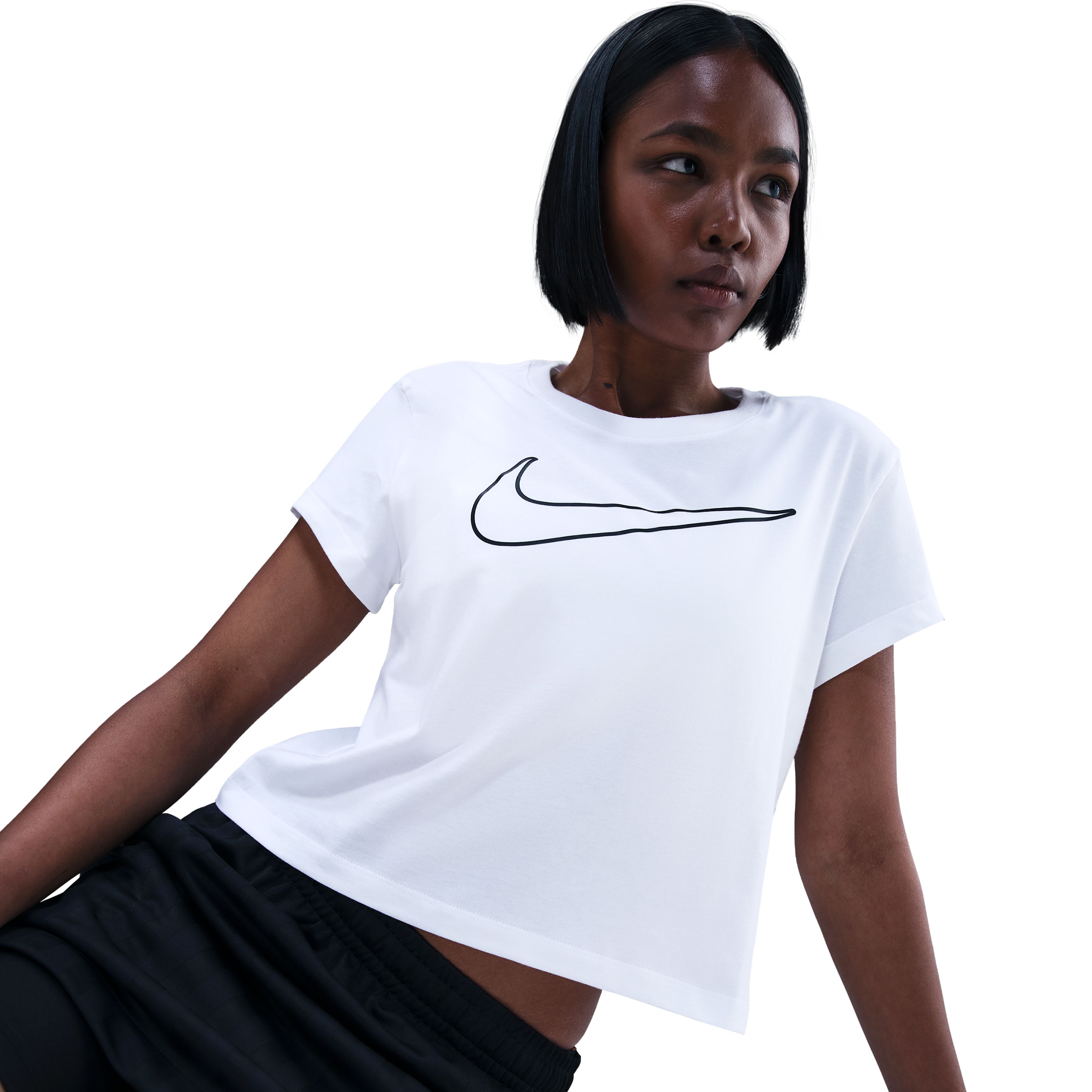 Nike W Nsw Club Ss Tee Hbr Md Camiseta Manga Corta blanco de mujer lifestyle