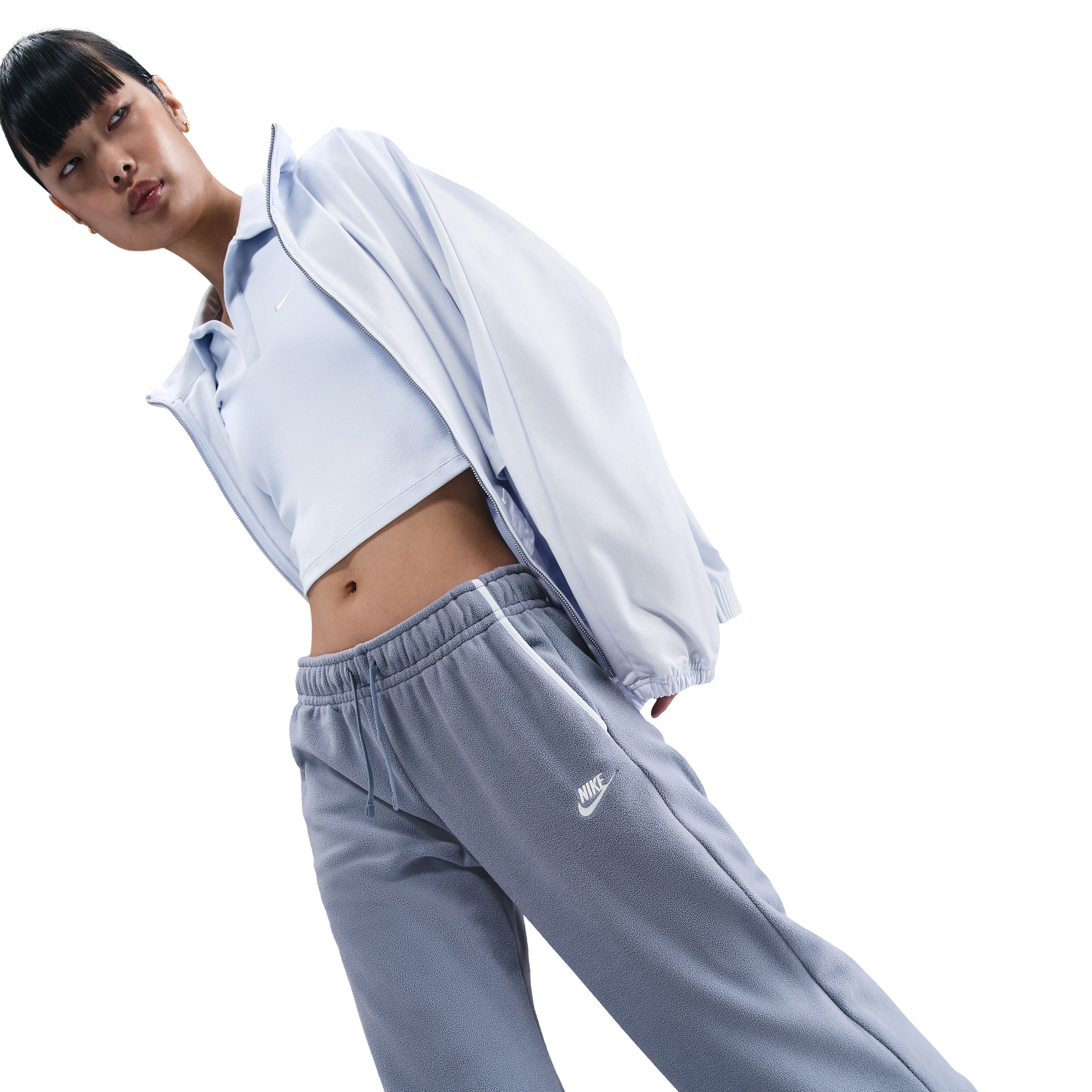 Nike W Nsw Club Flc Czy Mr Wide Pnt Pantalón azul de mujer lifestyle