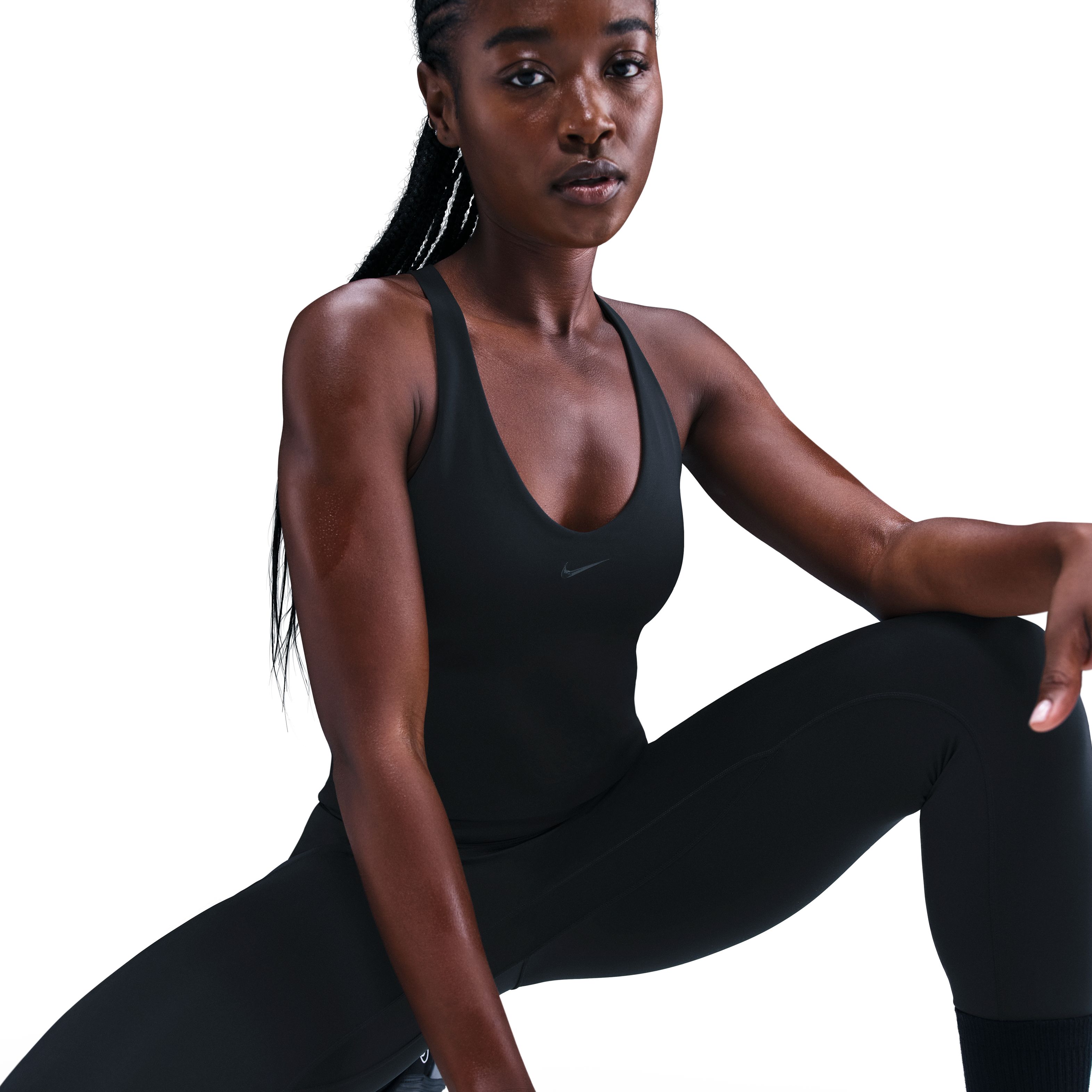 Nike Df Unvrsa Ms Bra Tank Camiseta Manga Sisa negro de mujer para entrenamiento