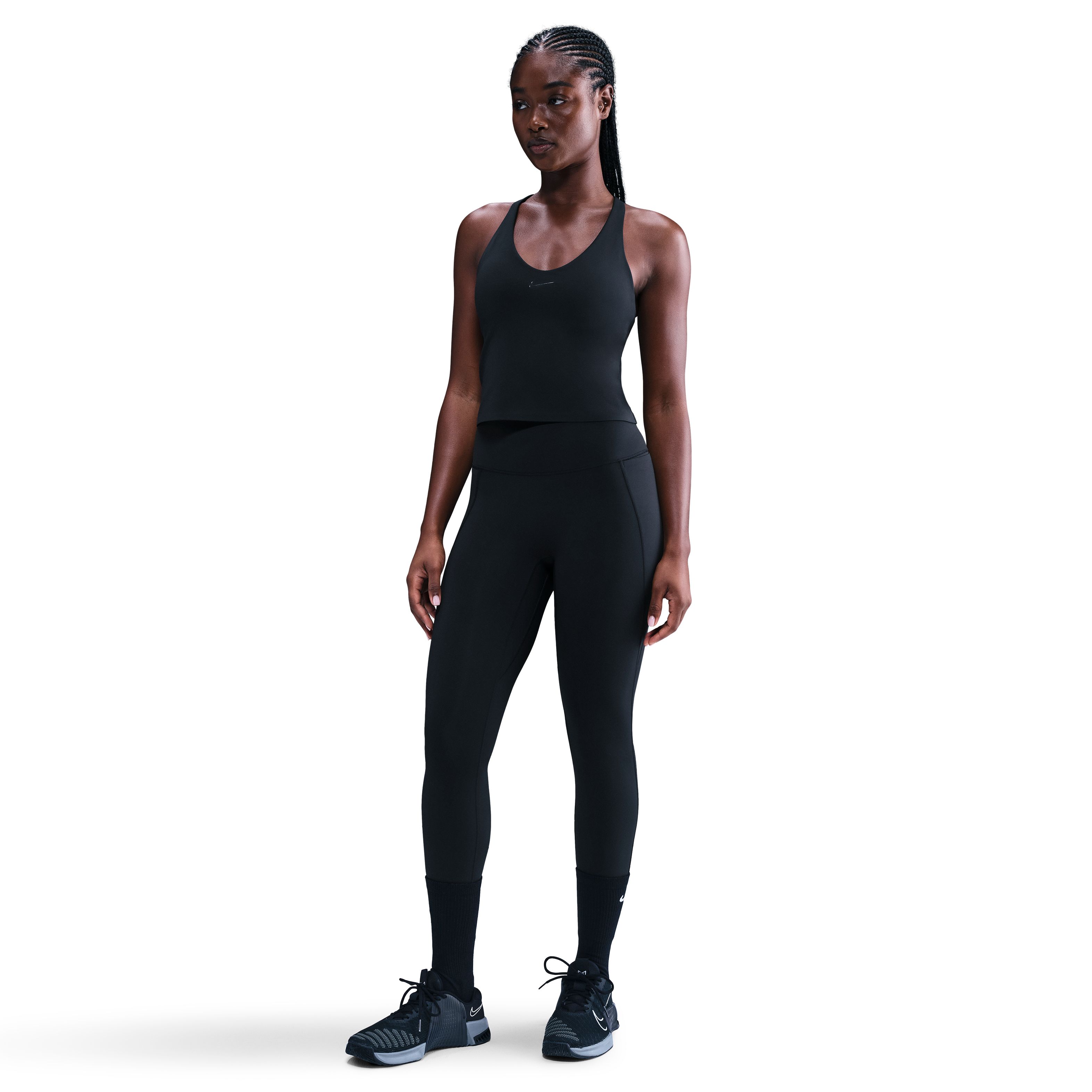 Nike Df Unvrsa Ms Bra Tank Camiseta Manga Sisa negro de mujer para entrenamiento