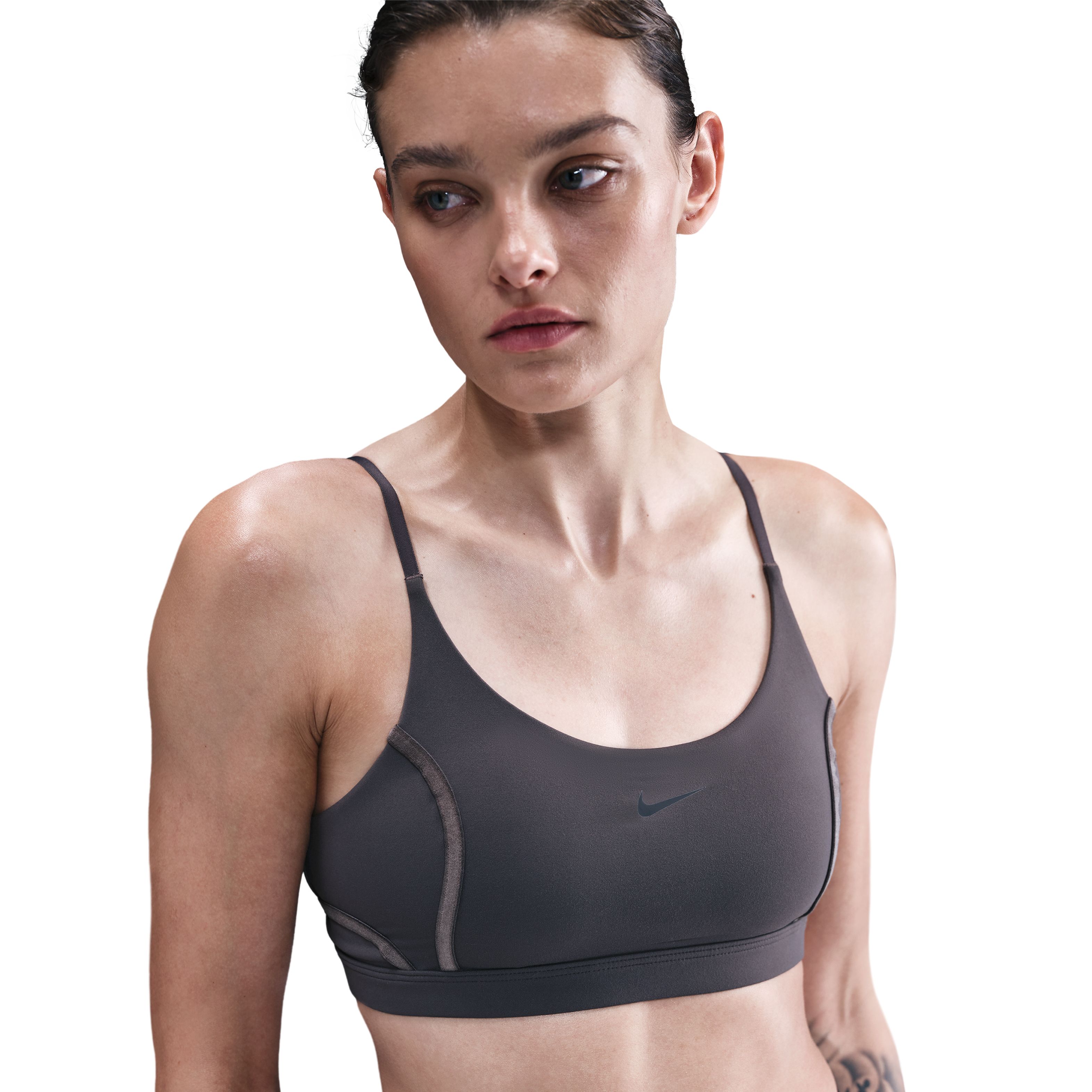 Nike 1 Bra Sport Ho Top gris de mujer para entrenamiento
