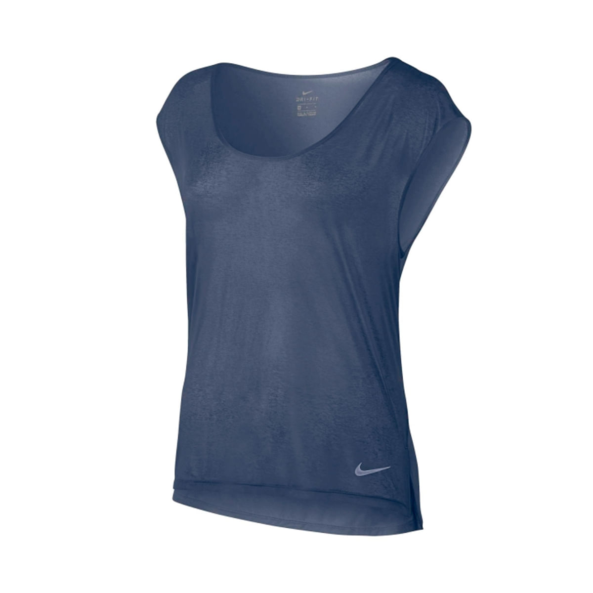 Nike W Nk Brthe Top Ss Cool Camiseta Manga Corta azul de mujer para correr