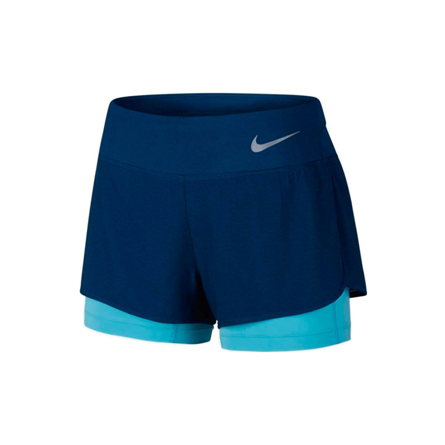 Nike W Nk Flx 2In1 Short Rival Pantaloneta azul de mujer para correr