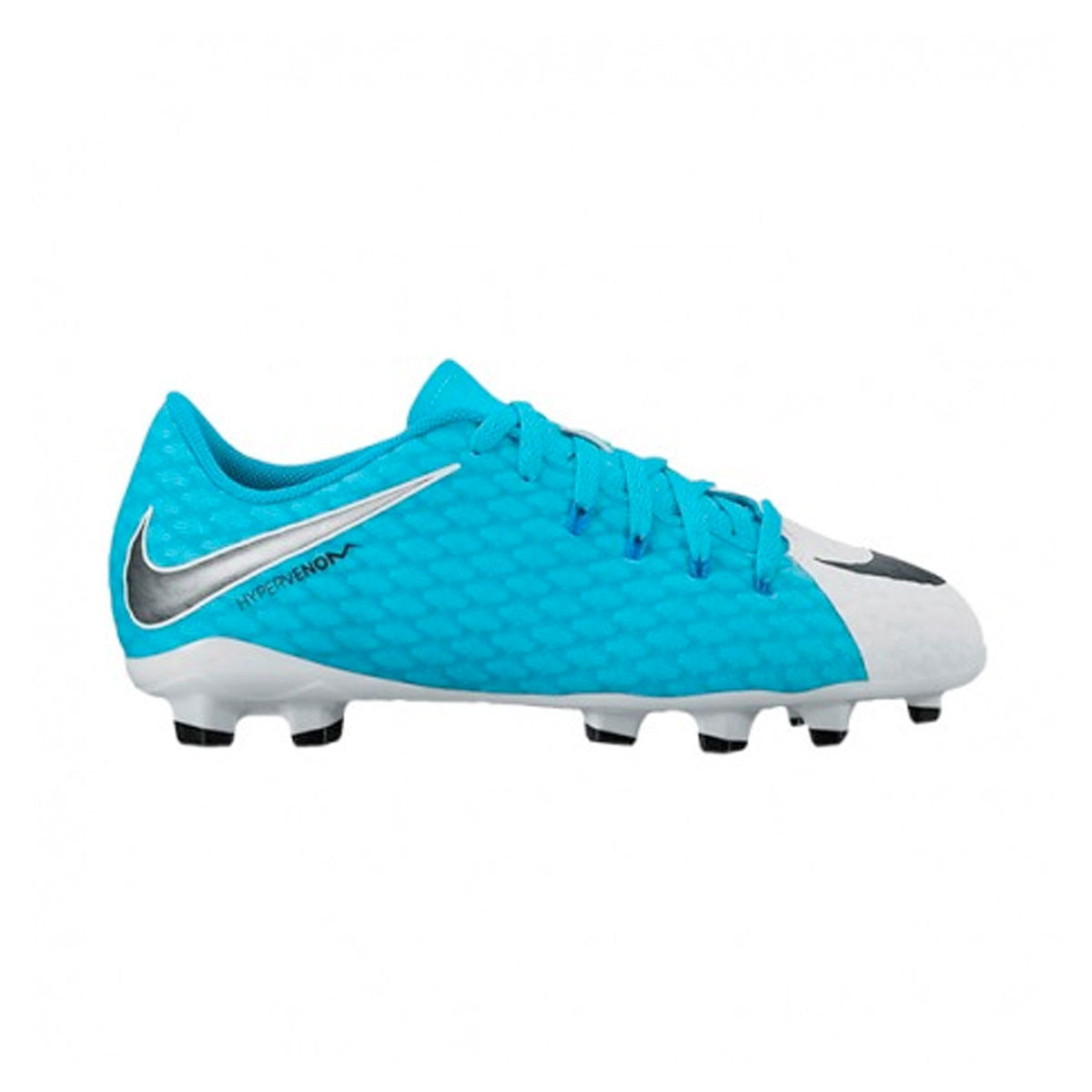 Nike Jr Hypervenom Phelon Iii Fg Guayos blanco de niño para futbol