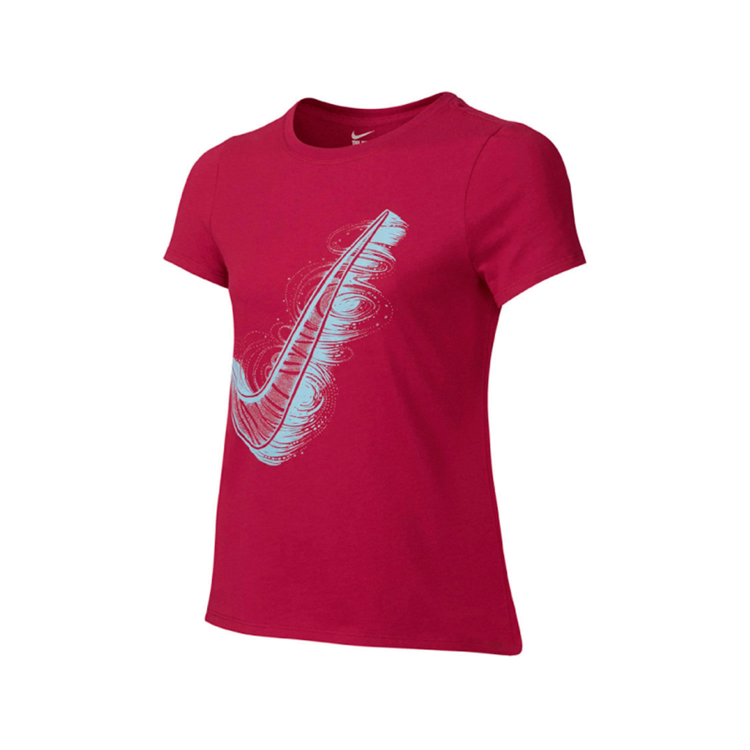 Nike Ctn Ss Crew Art Swoosh Yth Camiseta Manga Corta rojo de niña lifestyle