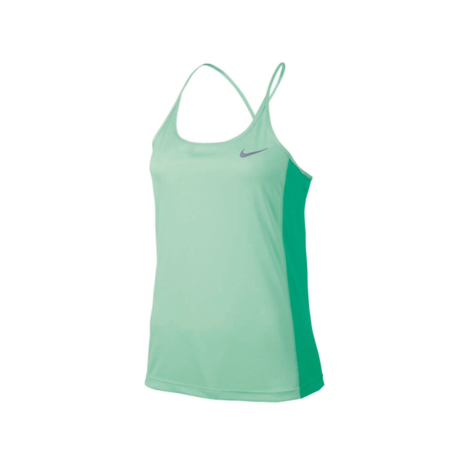 Nike W Nk Dry Miler Tank Camiseta Manga Sisa verde de mujer para correr