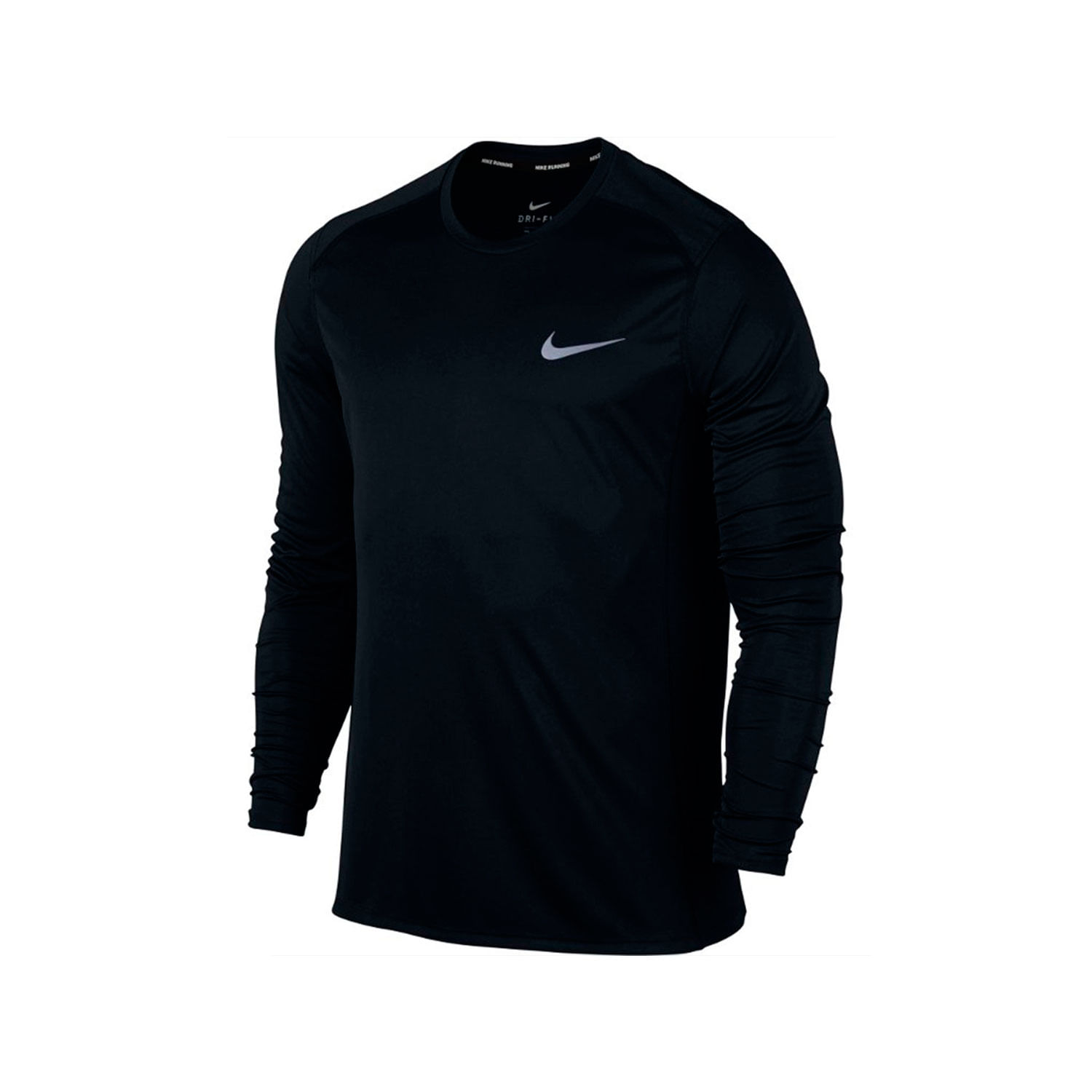 Nike M Nk Dry Miler Top Ls Camiseta Manga Larga negro de hombre para correr