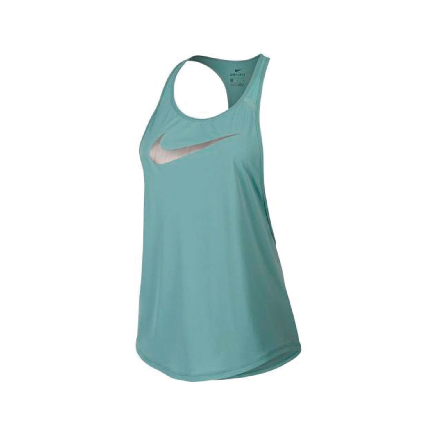 Nike W Tank Flow Metallic Camiseta Manga Sisa azul de mujer para entrenamiento